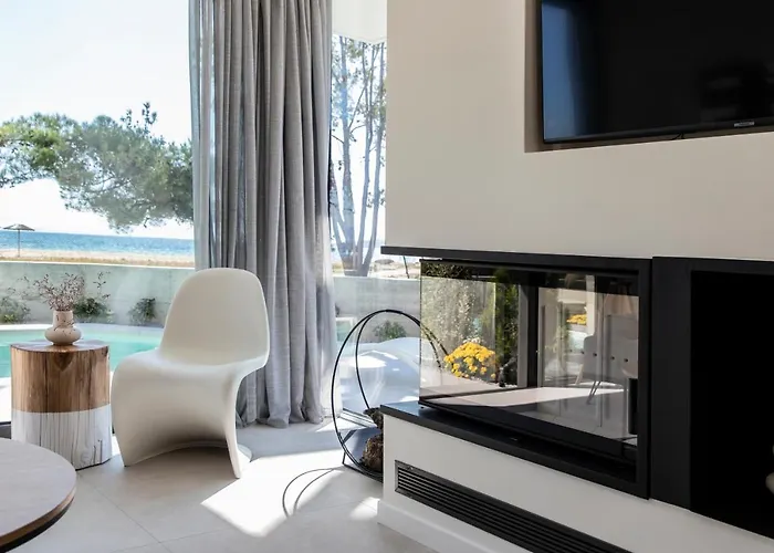 Ikies 3 Modern Eco-friendly Private Seaview Signature With A Pool * Volos