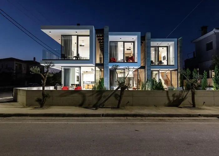 Ikies 3 Modern Eco-friendly Private Seaview Signature With A Pool * Volos