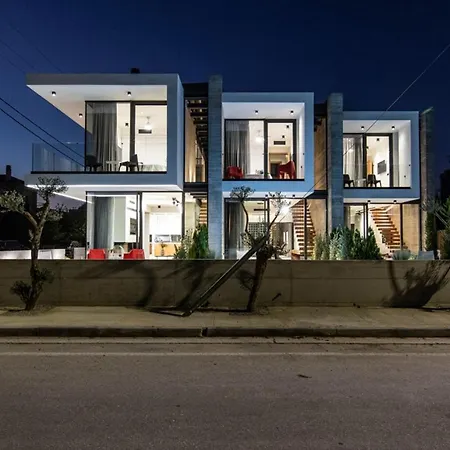 Ikies 3 Modern Eco-friendly Private Seaview Signature With A Pool * Volos